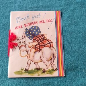 Vintage Humorous Greeting Card with Donkey Illustration